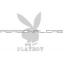 Наклейка   логотип   PLAYBOY   (11x8см, белая)   (647)