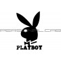 Наклейка   логотип   PLAYBOY   (11x8см, черная)   (647)