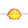 Наклейка   логотип   SHELL   (13x9см, красно-оранжевая)   (0347)