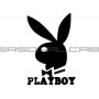 Наклейка   логотип   PLAYBOY   (16x11см, черная)   (647)