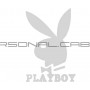 Наклейка   логотип   PLAYBOY   (16x11см, белая)   (647)